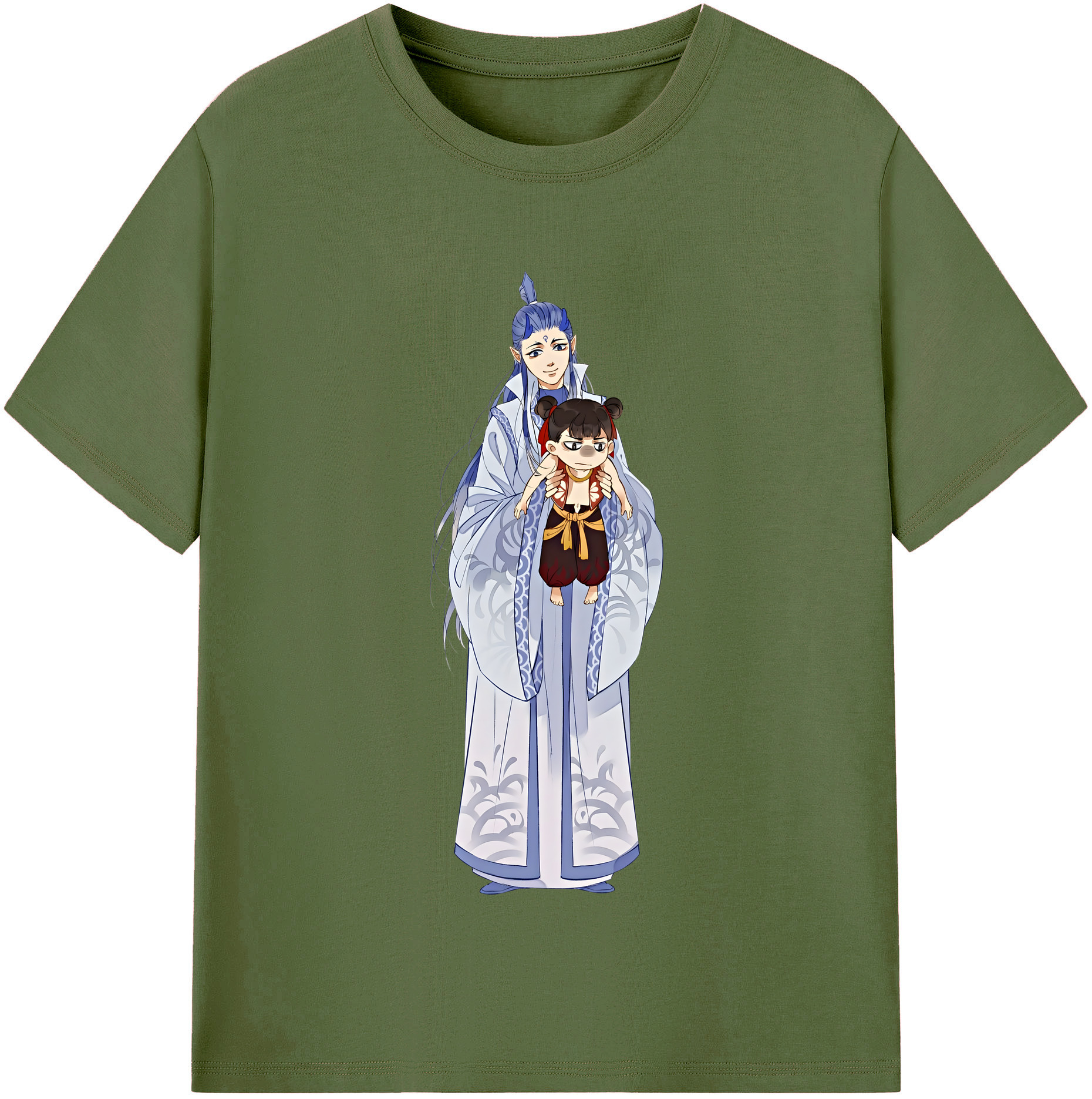 （画像用） Ne Zha 2 ナタ 魔童の大暴れ 綿100％半袖Tシャツ（フロントプリント）